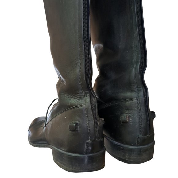 Manhattan Saddlery Custom Made Leather Riding Equestrian Boots Lace Up Black 9 - Picture 6 of 8